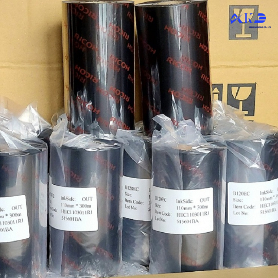 RUY BĂNG MỰC IN MÃ VẠCH WAX/RESIN  B110A  110mm x 300m  RICOH